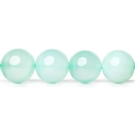 10.5-11mm Sky Blue Chalcedony Plain Rounds 12.5 inch 30 beads