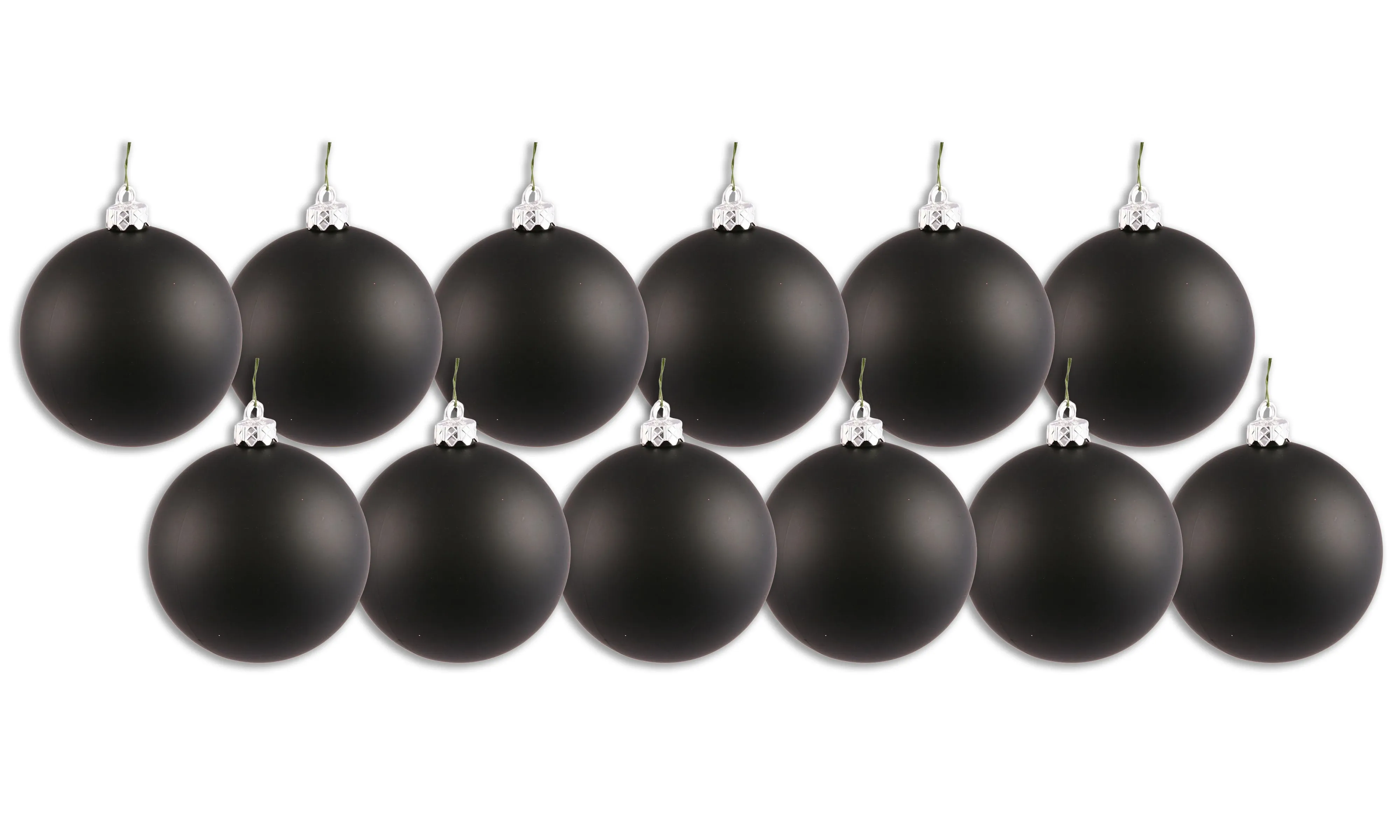 12 Pack 100mm 4" Black Matte Ball Ornament with Wire