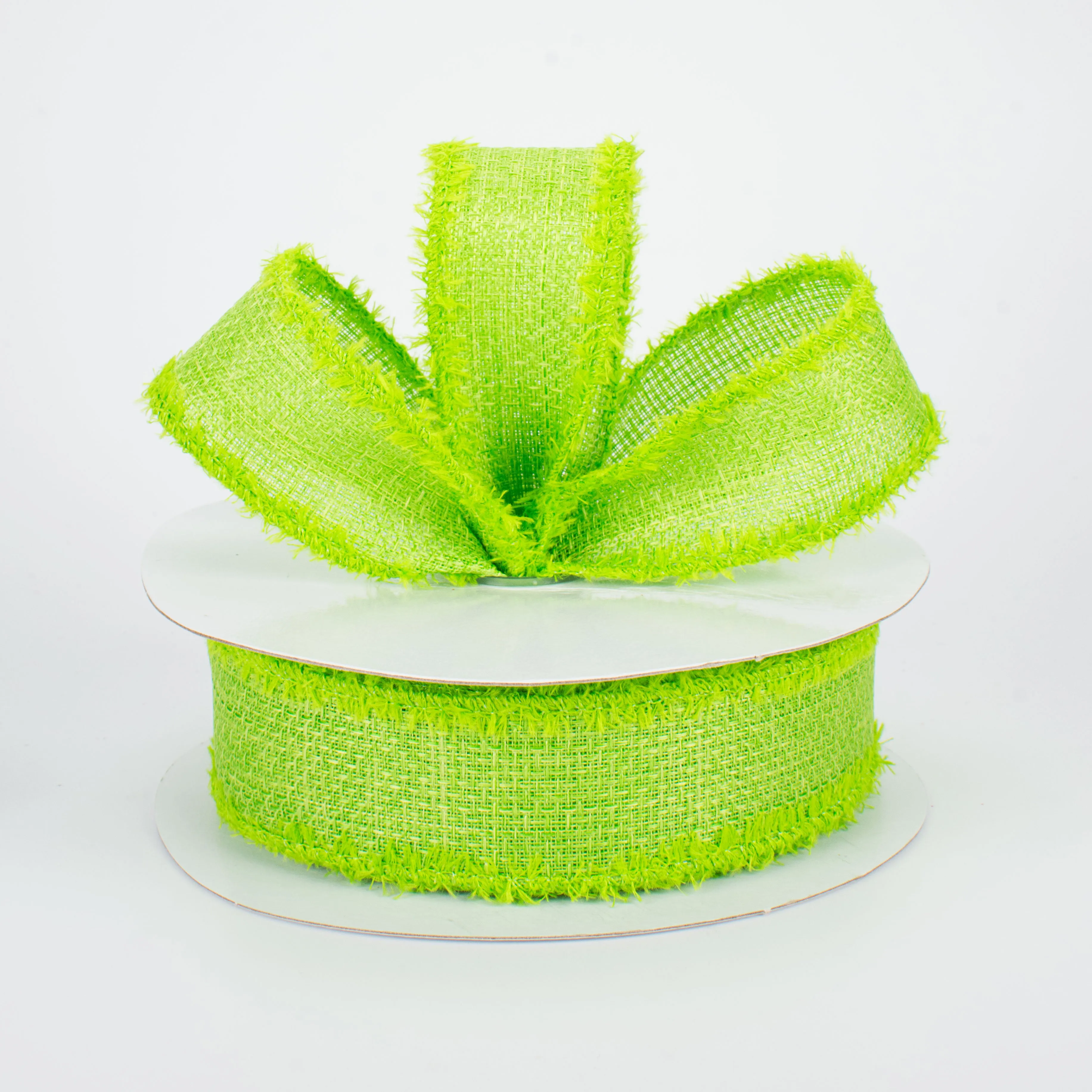 1.5" Chenille Edge Ribbon: Fresh Green (10 Yards)