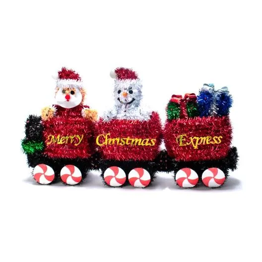 3D Tinsel Christmas Train Holiday Decoration