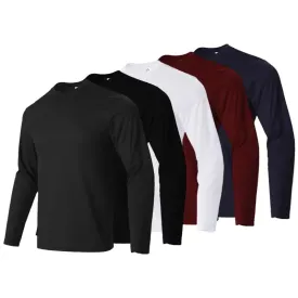 5 Pack Long Sleeve T-Shirts for Men