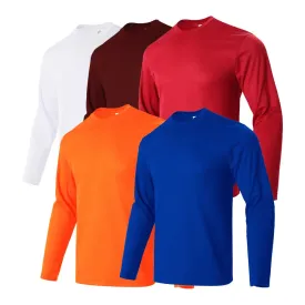 5-Pack Mens Moisture-Wicking Long Sleeve Athletic T-Shirts