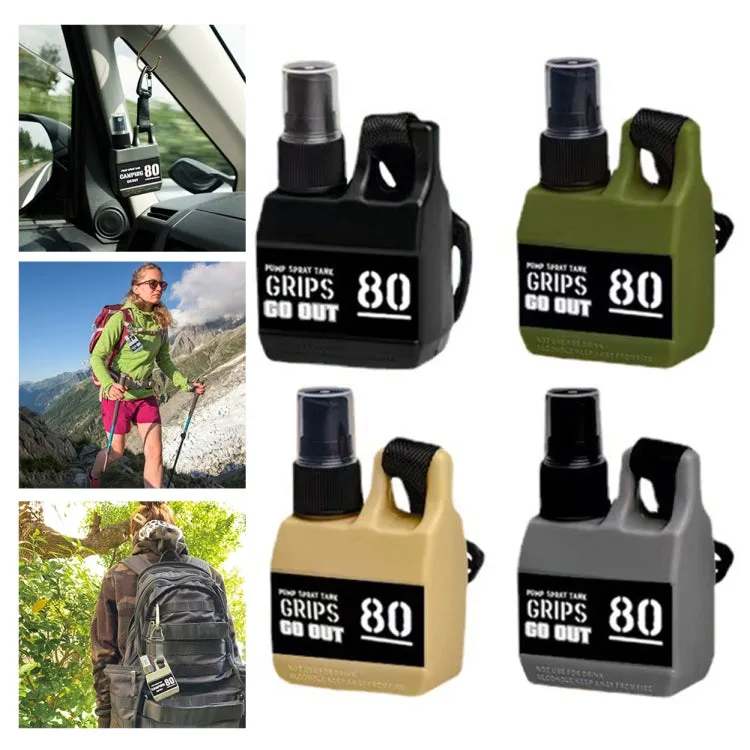 80ml Outdoor Portable Spray Bottle Refillable Camping Alcohol Squeeze Bottle With Buckle(Military Green)