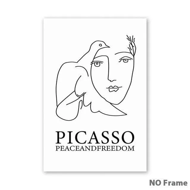 A1 A2 A3 A4 A5 Canvas Painting Picasso Abstract Peace Dove Poster