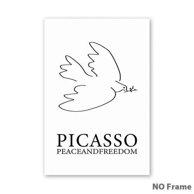 A1 A2 A3 A4 A5 Canvas Painting Picasso Abstract Peace Dove Poster