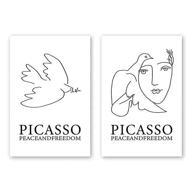 A1 A2 A3 A4 A5 Canvas Painting Picasso Abstract Peace Dove Poster