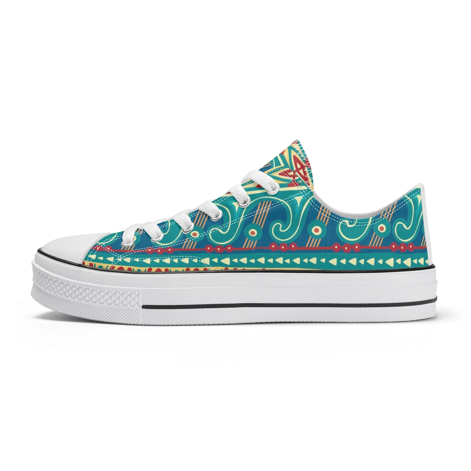 Abstract Design Pattern - Womens Classic Low Top Canvas Shoes for Footwear Lovers