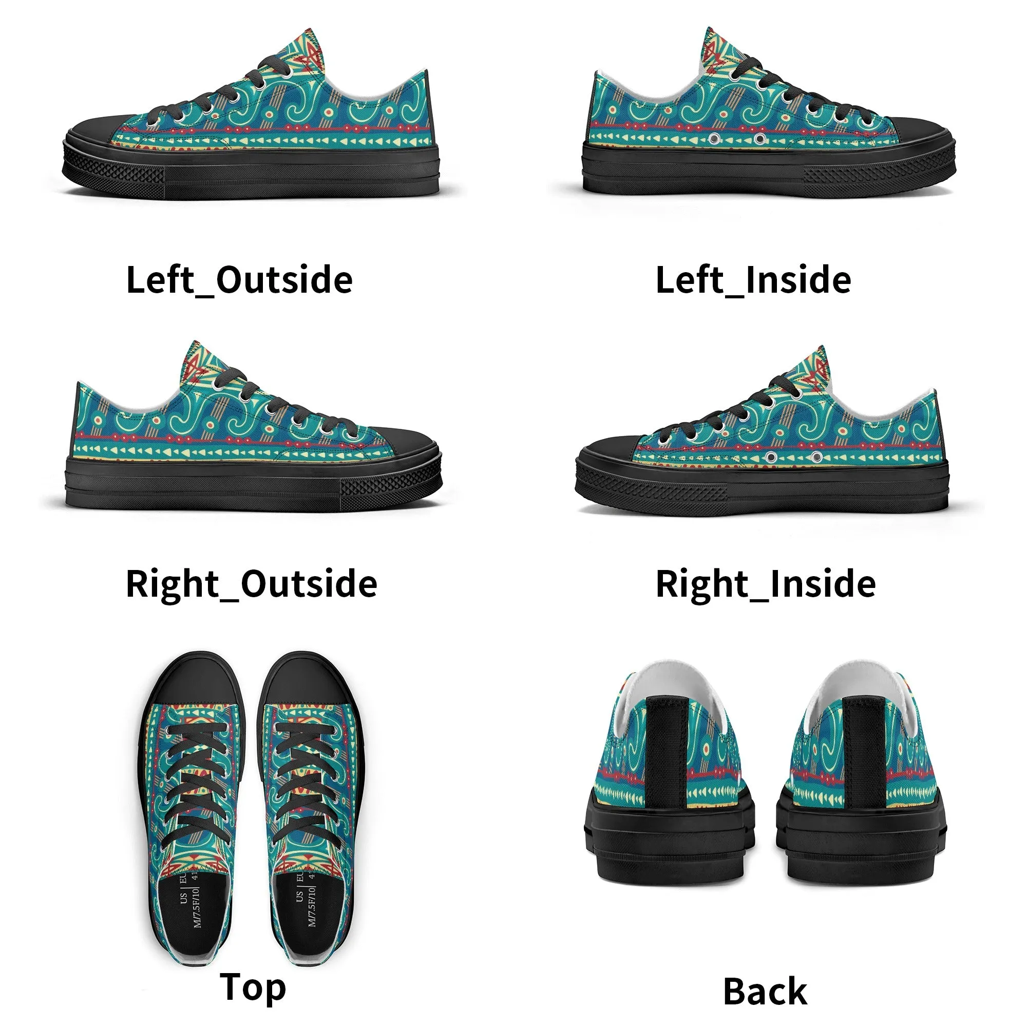 Abstract Design Pattern - Womens Classic Low Top Canvas Shoes for Footwear Lovers