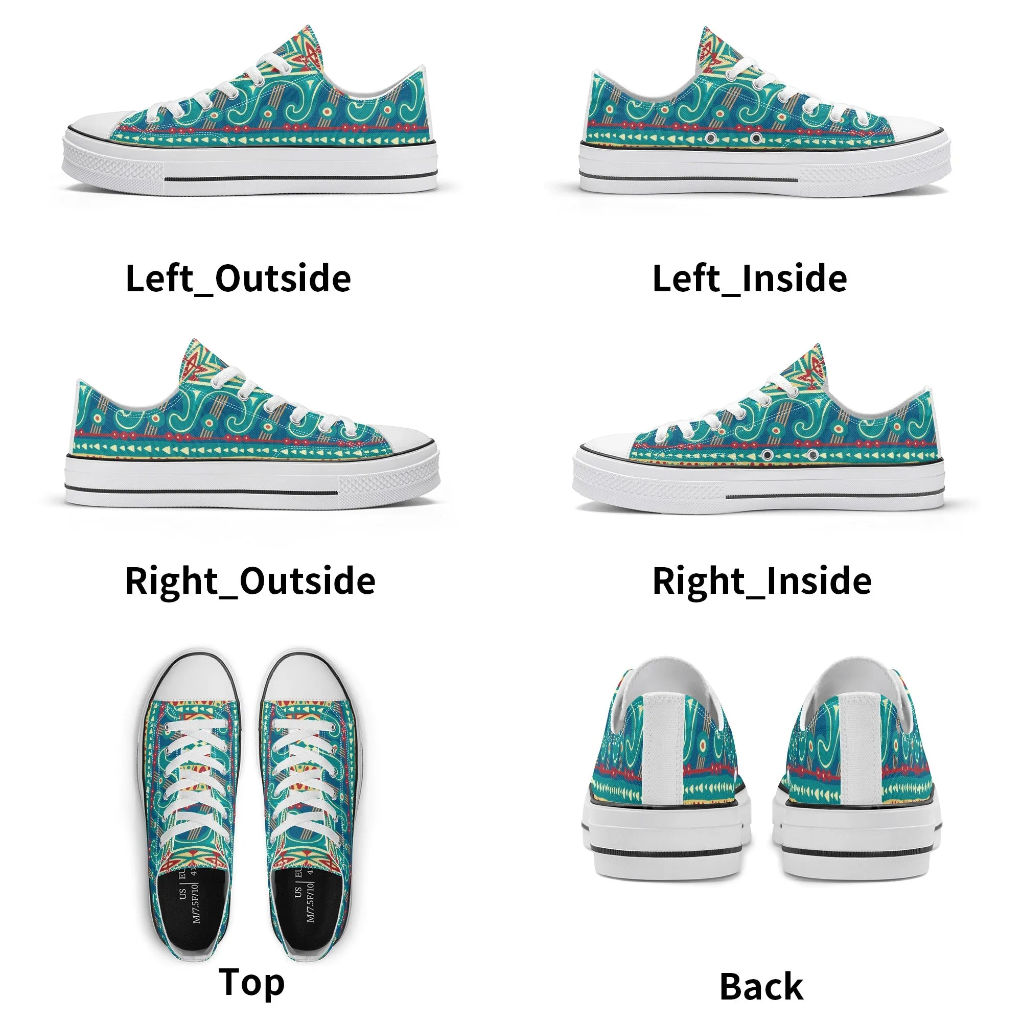 Abstract Design Pattern - Womens Classic Low Top Canvas Shoes for Footwear Lovers