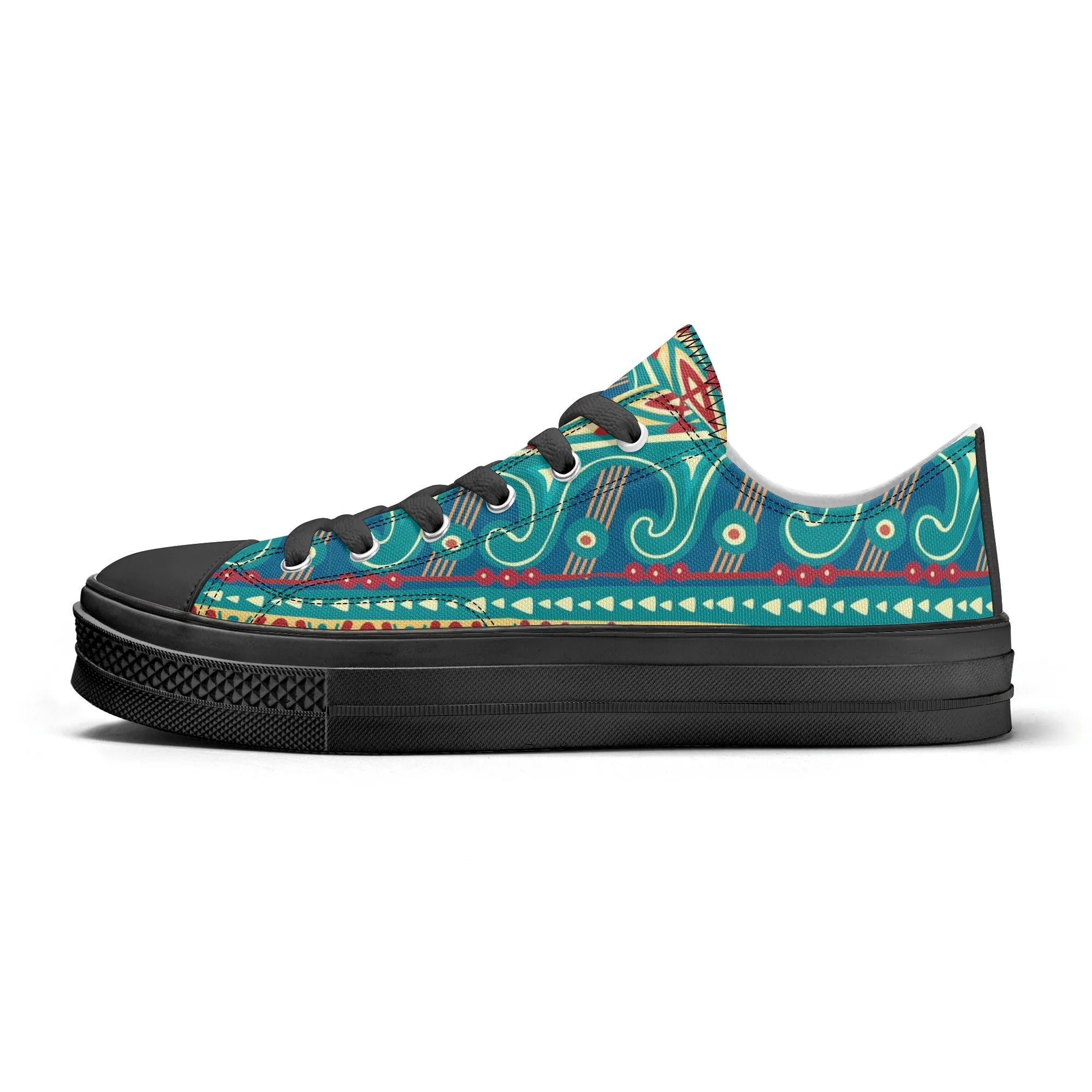 Abstract Design Pattern - Womens Classic Low Top Canvas Shoes for Footwear Lovers