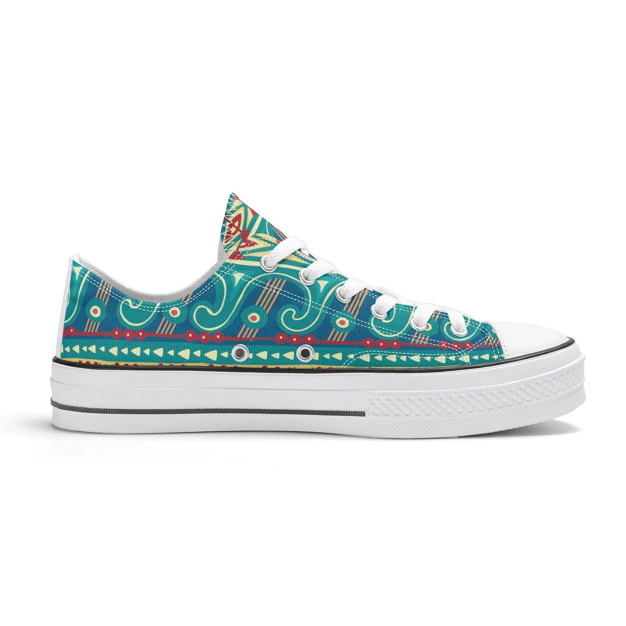 Abstract Design Pattern - Womens Classic Low Top Canvas Shoes for Footwear Lovers