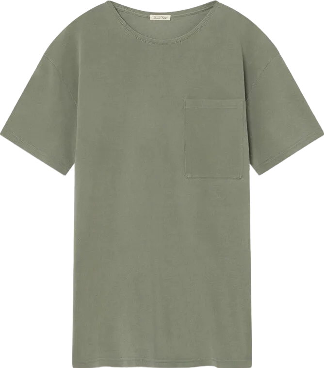 American Vintage Olive Green Pocket Detail Organic Cotton T-shirt UK XL