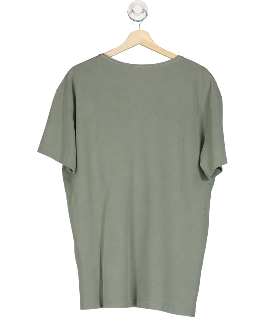 American Vintage Olive Green Pocket Detail Organic Cotton T-shirt UK XL