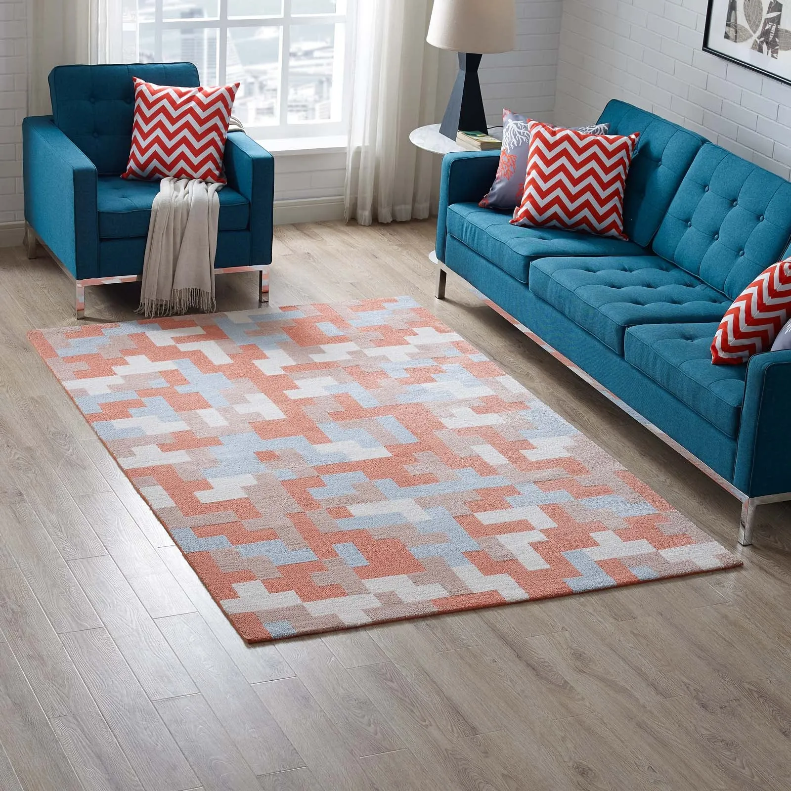 Andela Interlocking Block Mosaic Area Rug by Modway