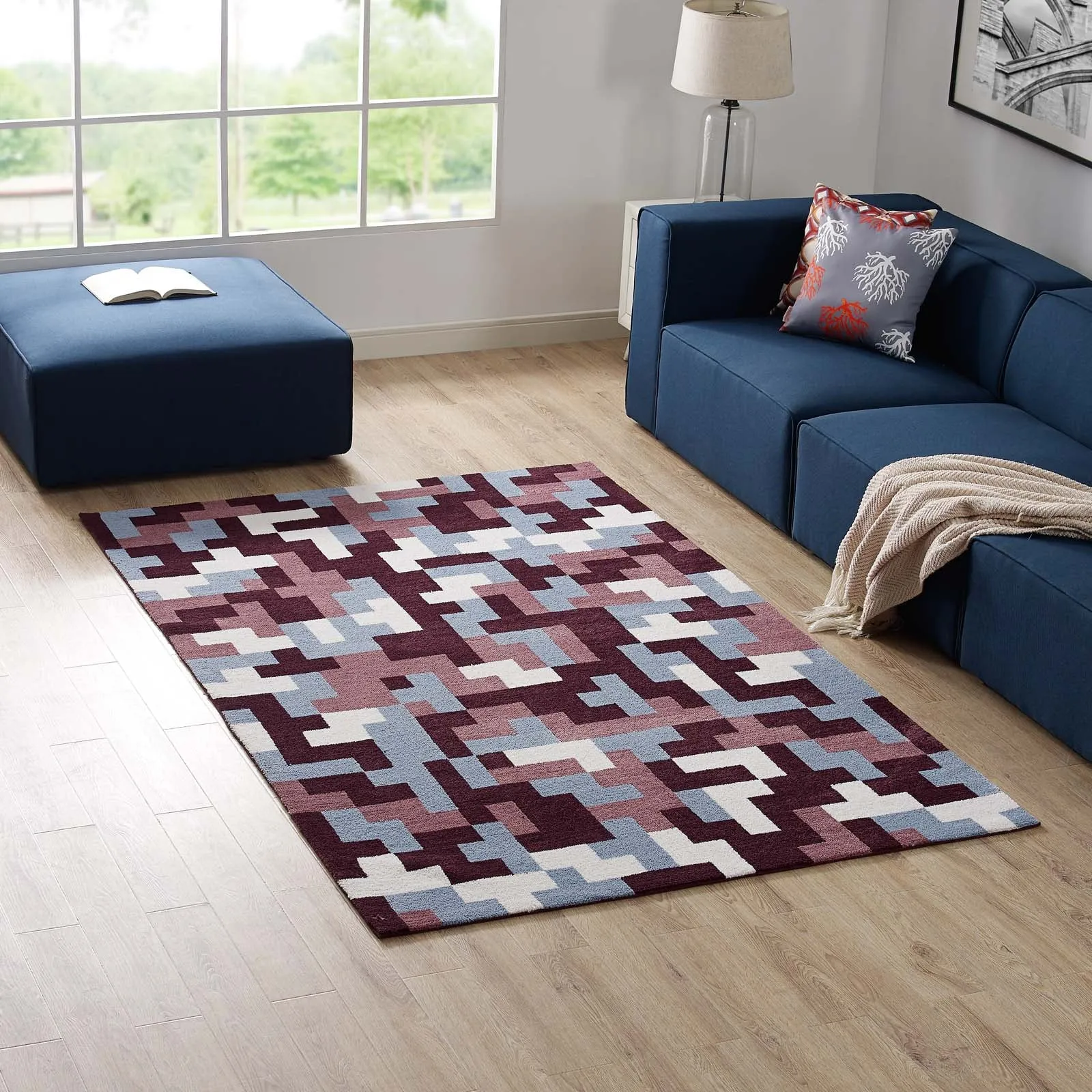 Andela Interlocking Block Mosaic Area Rug by Modway