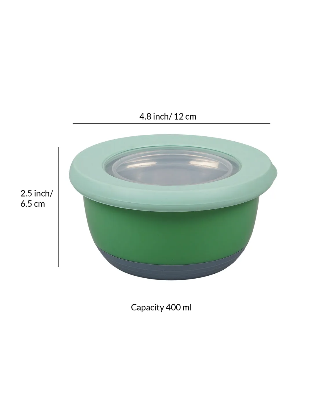 Andres Steel Bowl Lunch With Airtight Lid | 400ml | Set of 2