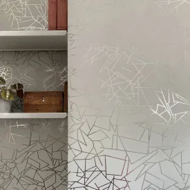 Angles Wallpaper - Pewter / Limestone - Erica Wakerly