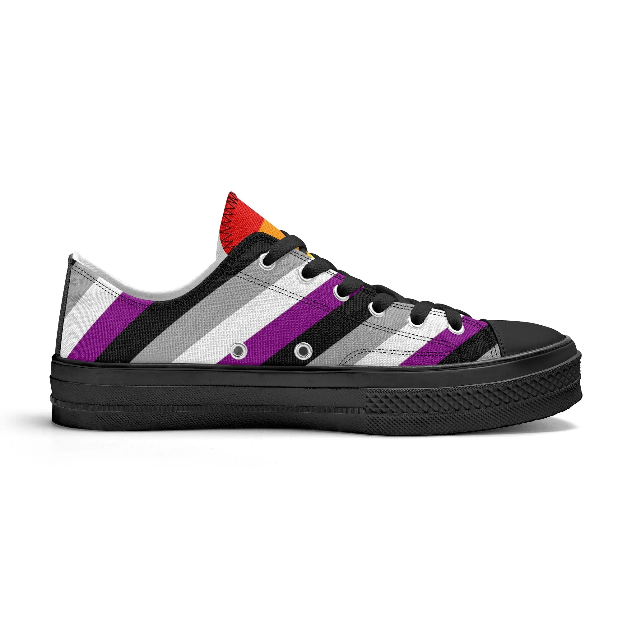 Asexual Pride Collection - Mens Classic Low Top Canvas Shoes for the LGBTQIA  community