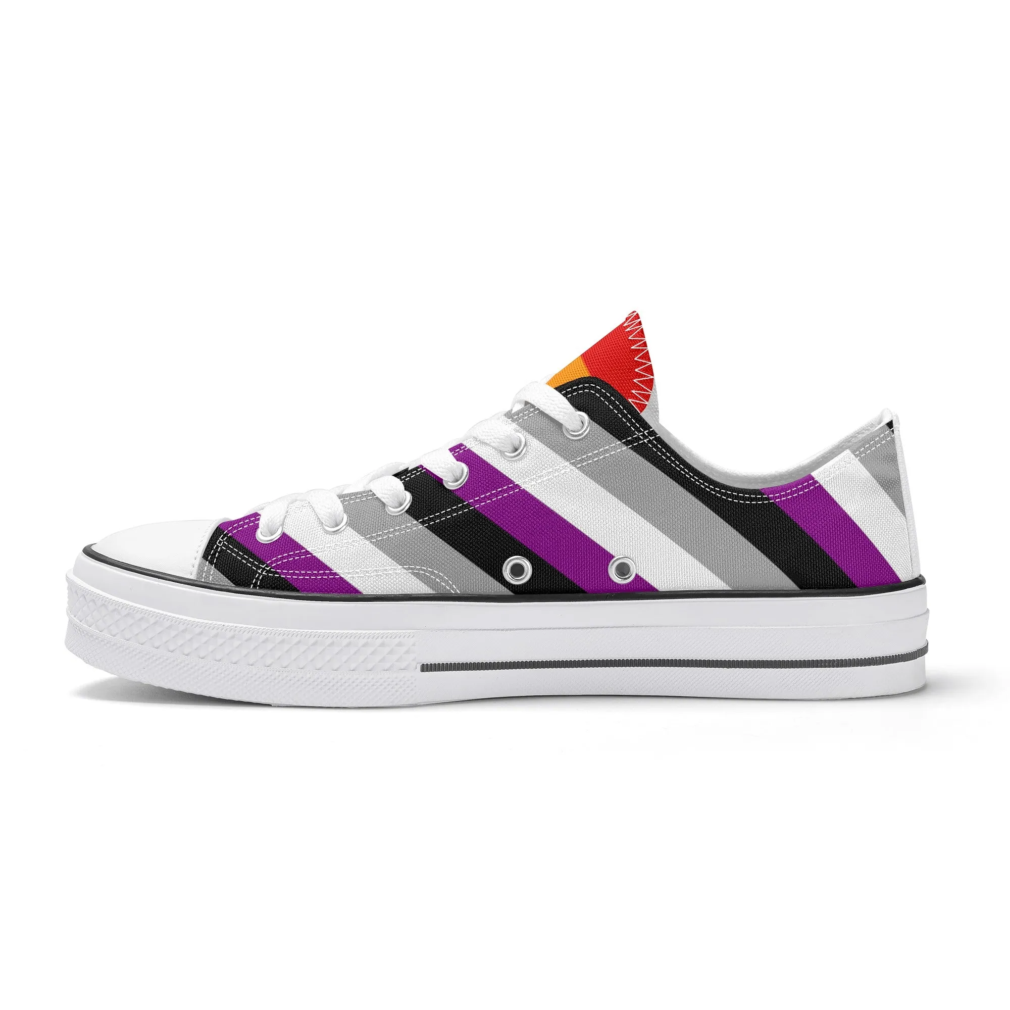 Asexual Pride Collection - Mens Classic Low Top Canvas Shoes for the LGBTQIA  community