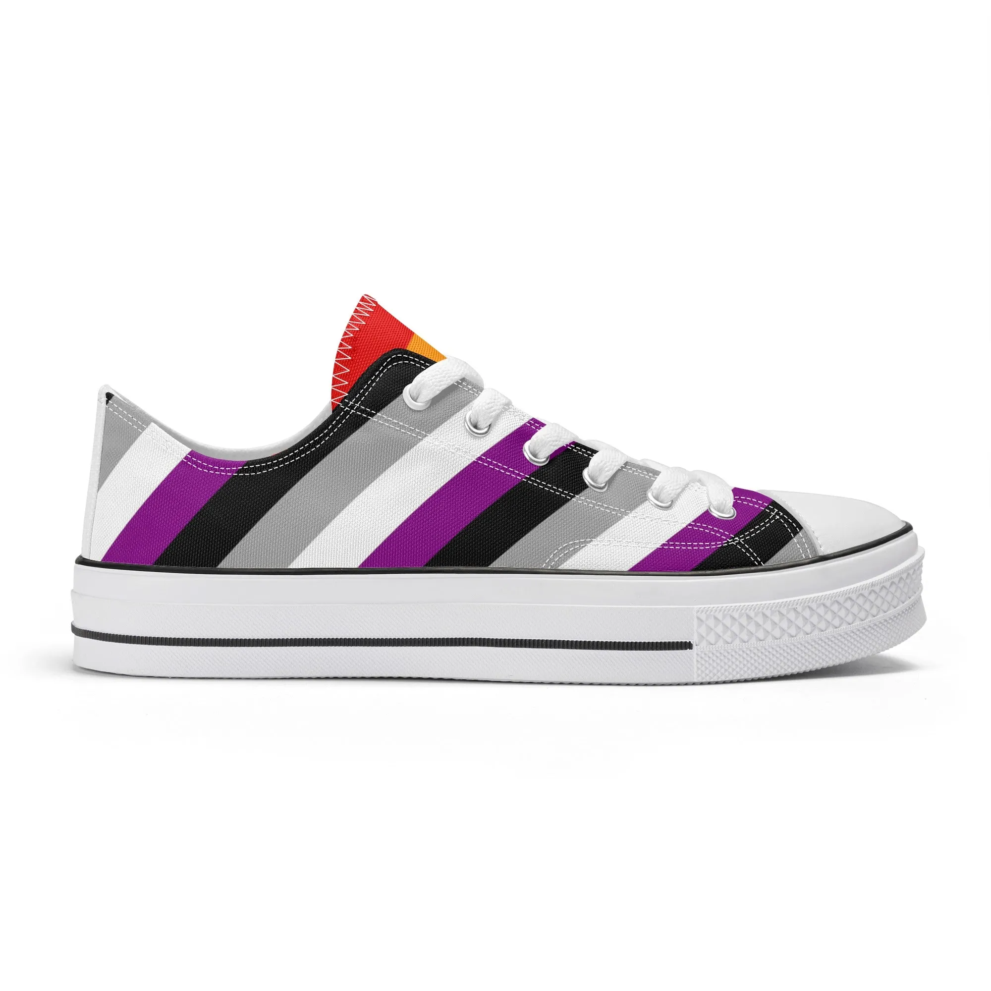 Asexual Pride Collection - Mens Classic Low Top Canvas Shoes for the LGBTQIA  community