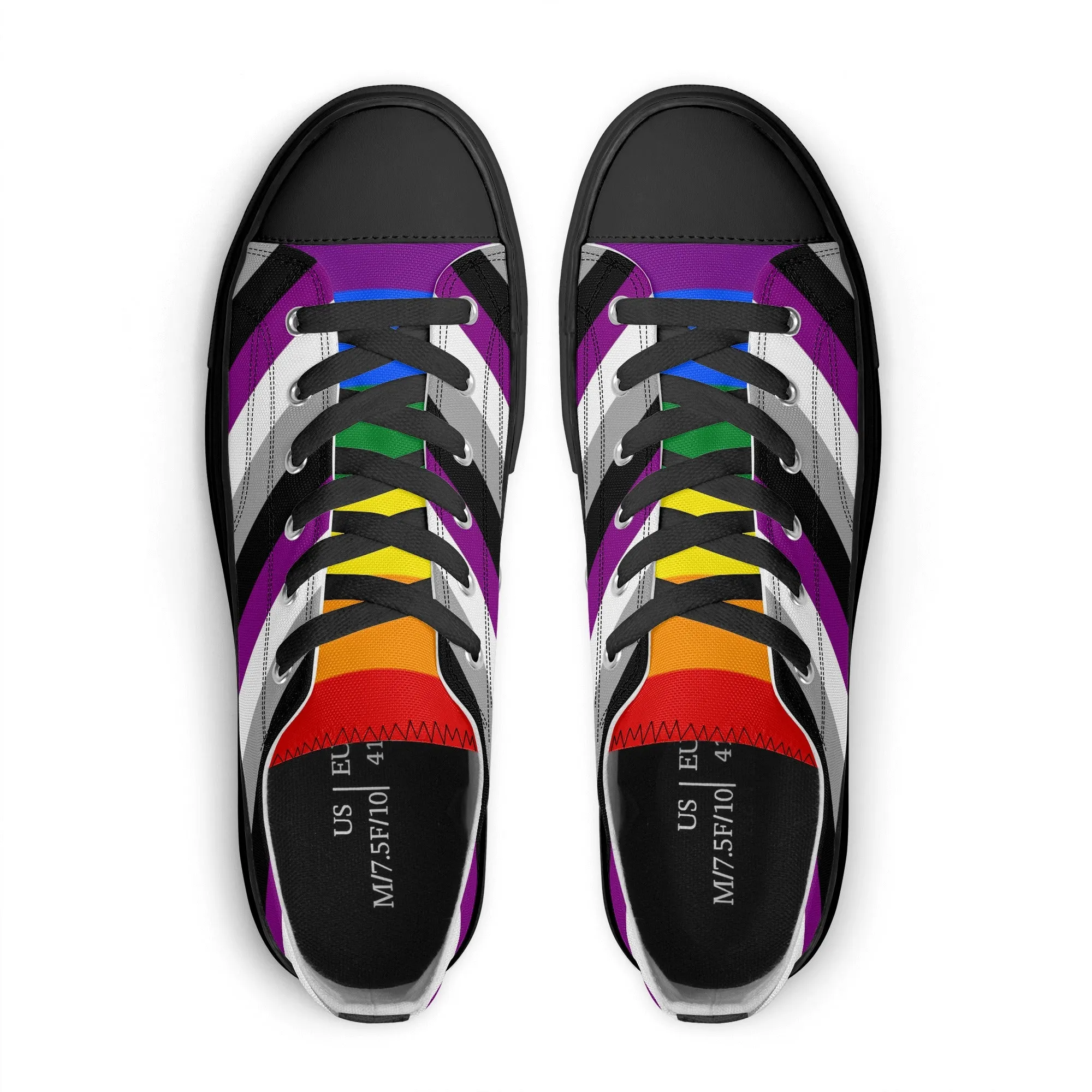 Asexual Pride Collection - Mens Classic Low Top Canvas Shoes for the LGBTQIA  community