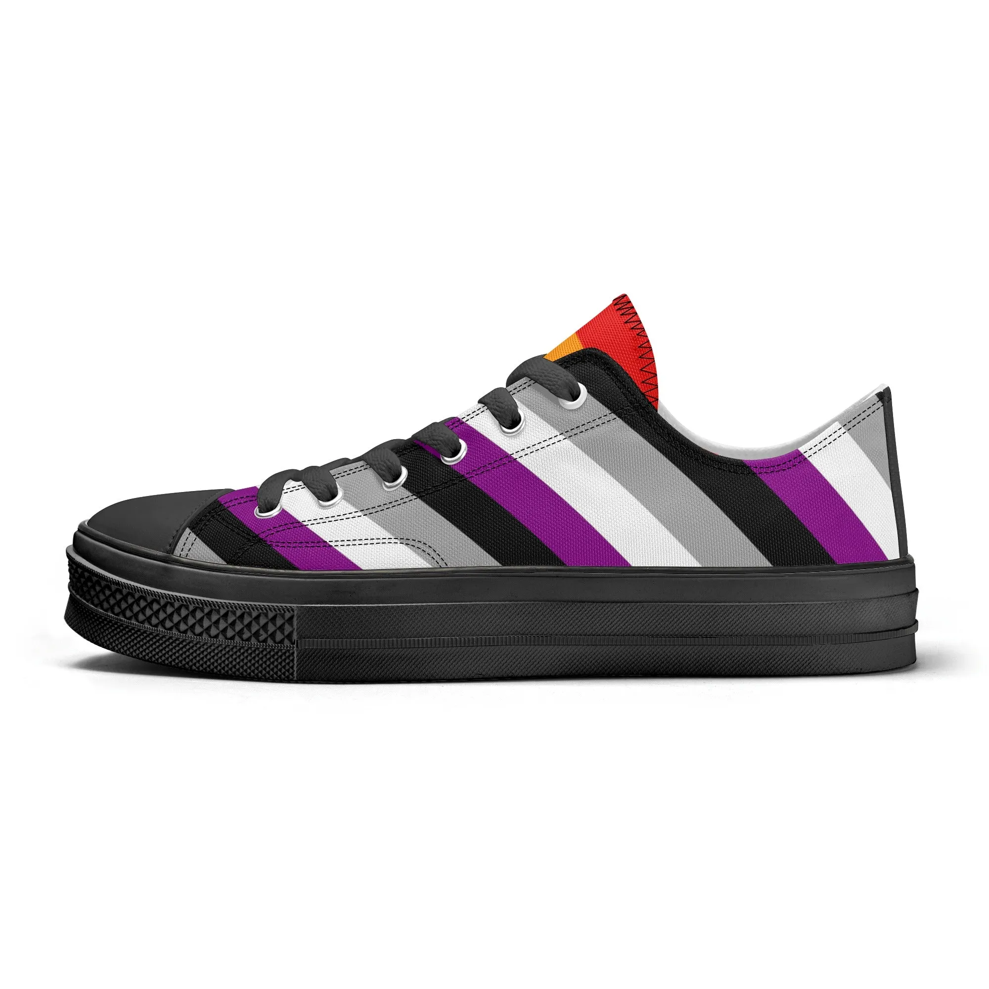 Asexual Pride Collection - Mens Classic Low Top Canvas Shoes for the LGBTQIA  community