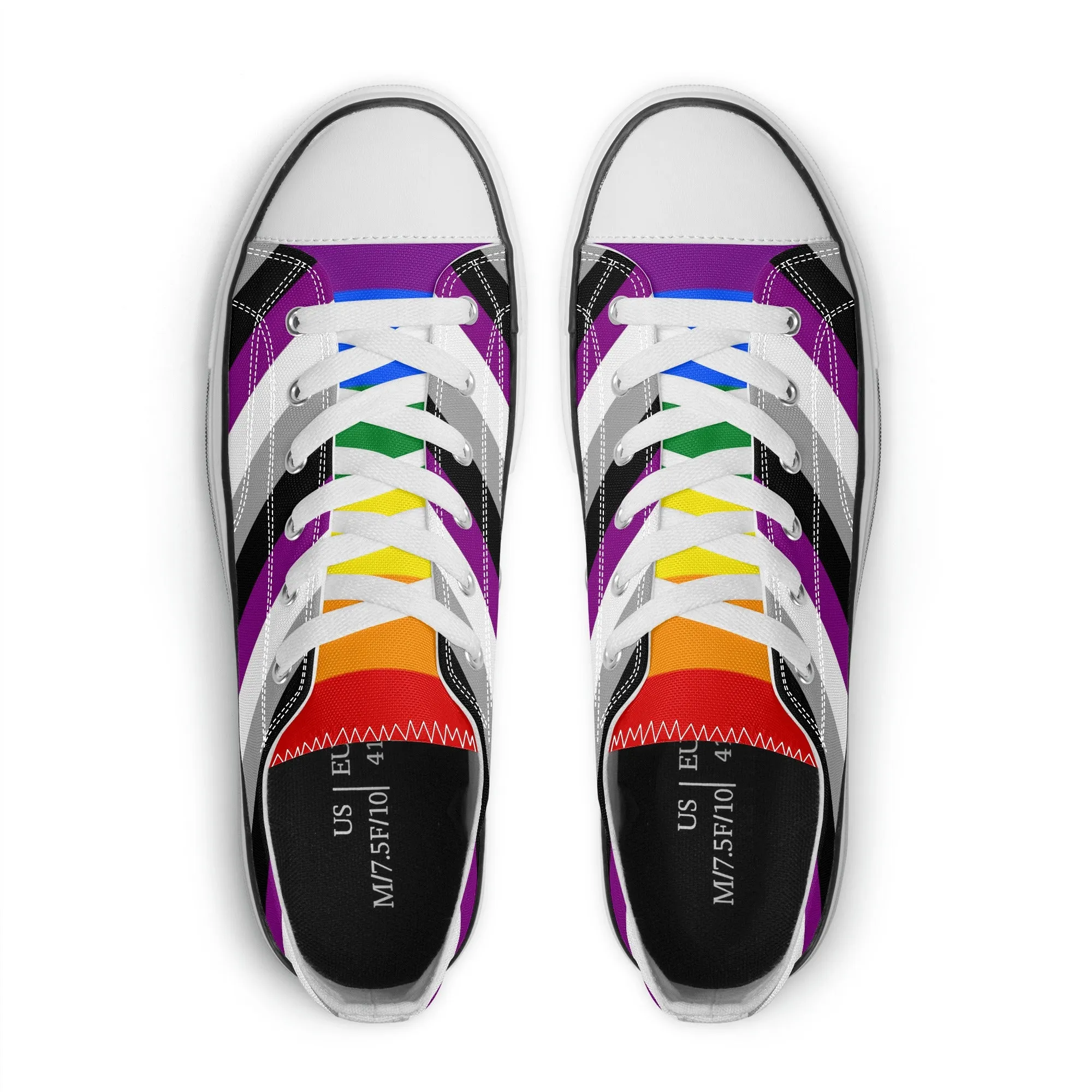 Asexual Pride Collection - Mens Classic Low Top Canvas Shoes for the LGBTQIA  community