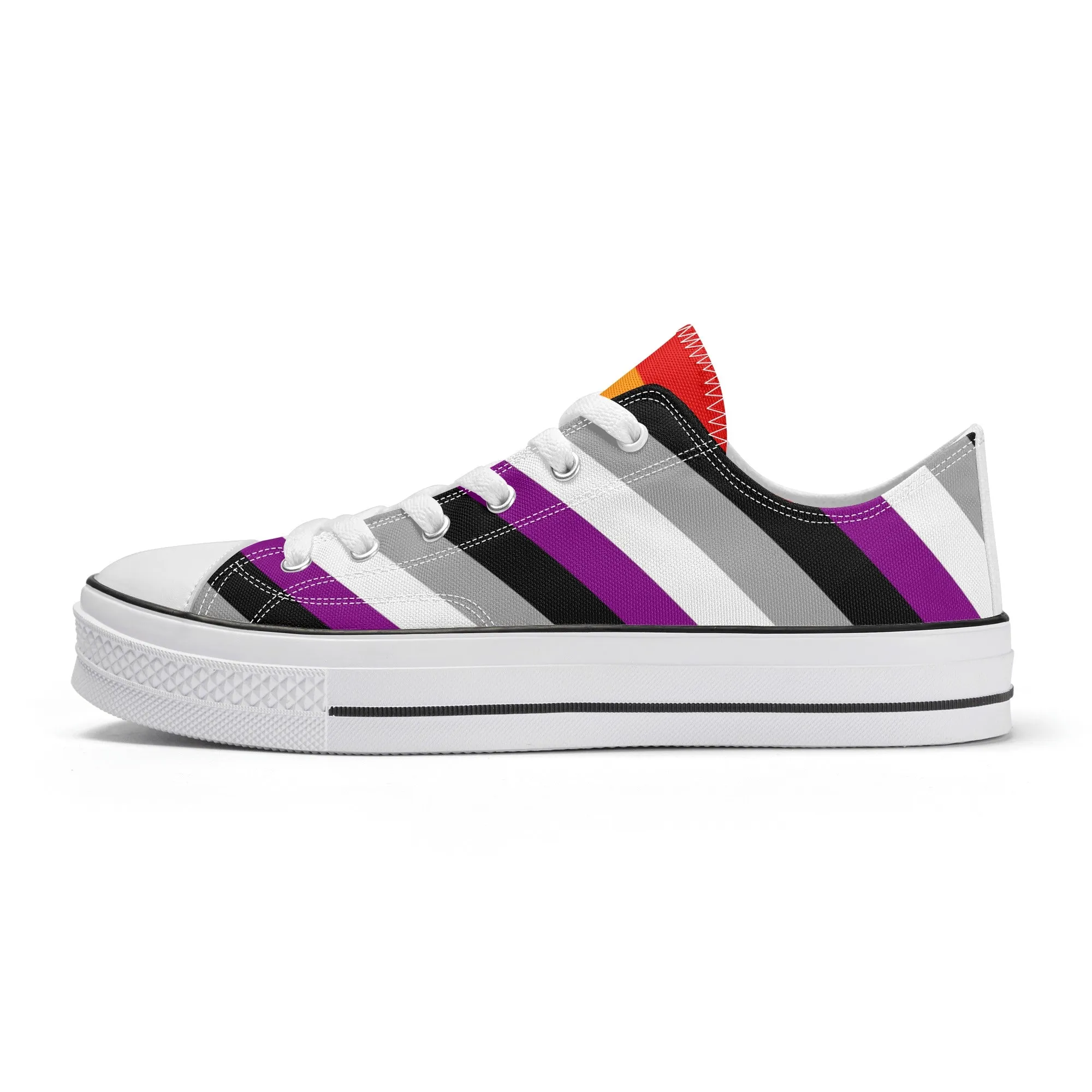 Asexual Pride Collection - Mens Classic Low Top Canvas Shoes for the LGBTQIA  community