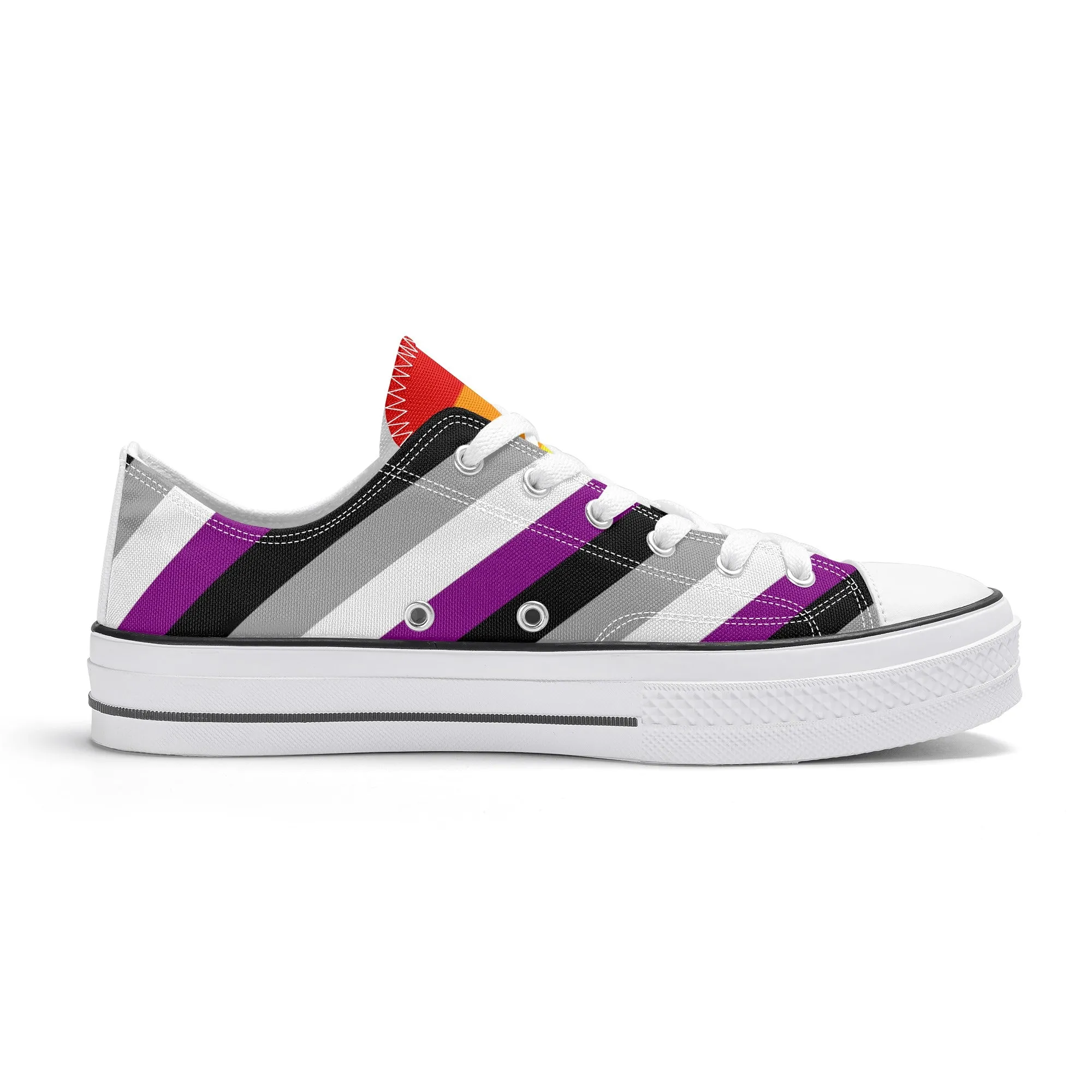 Asexual Pride Collection - Mens Classic Low Top Canvas Shoes for the LGBTQIA  community