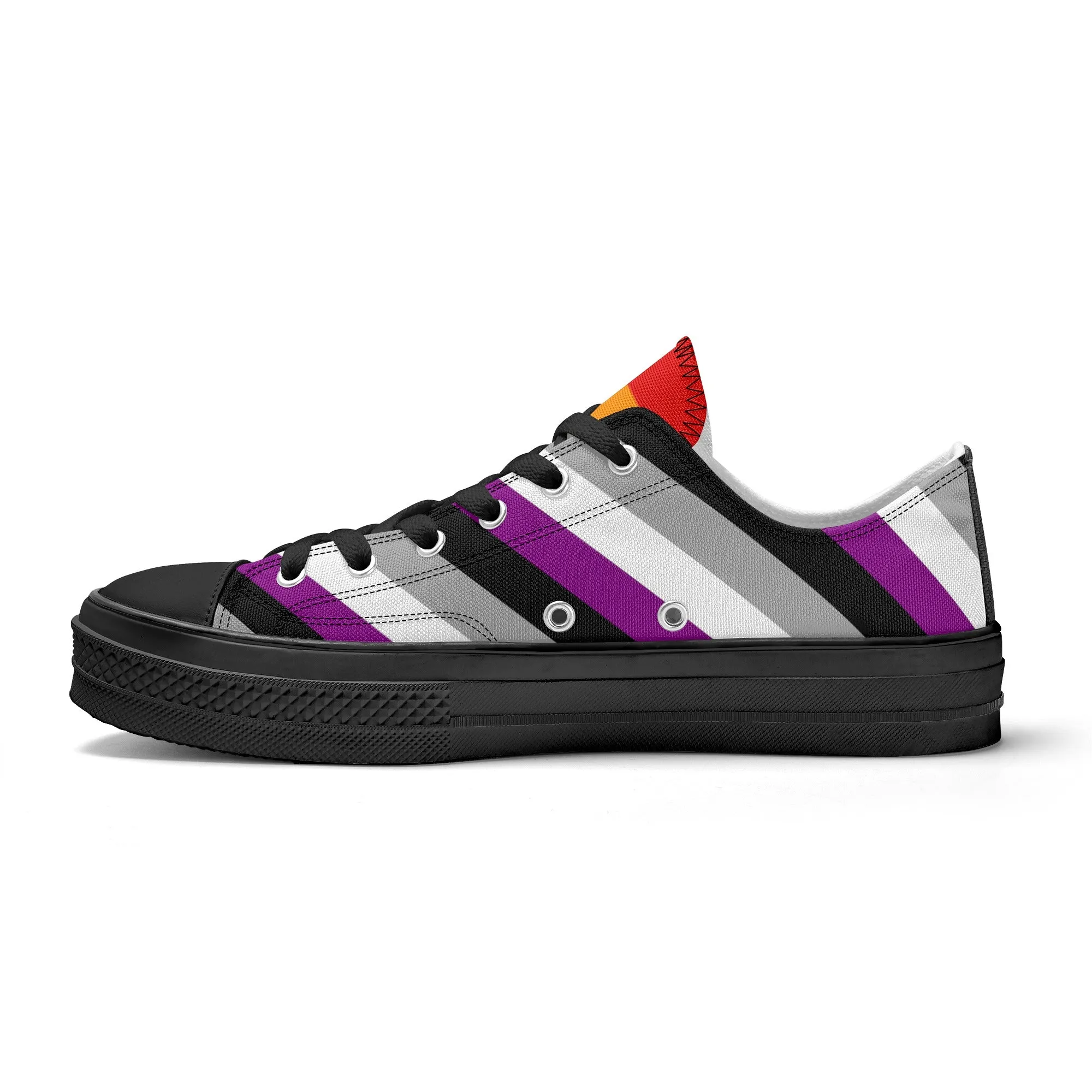 Asexual Pride Collection - Mens Classic Low Top Canvas Shoes for the LGBTQIA  community