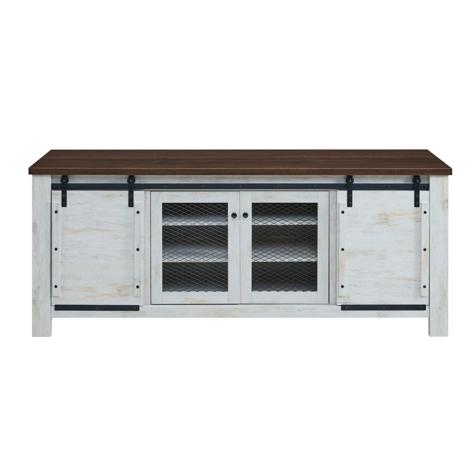 Bennington 71" Rustic Sliding Door TV Stand by Modway