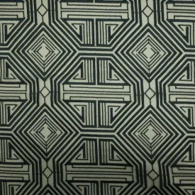 Black Geometric Embroidered Tulle Fabric