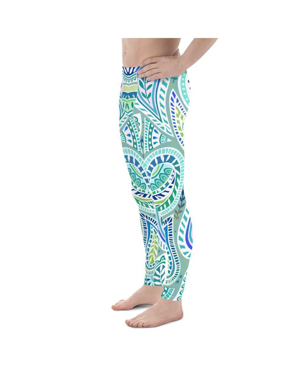 Blue and Green Paisley Meggings