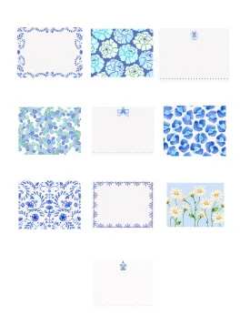 Blue Crush- Assorted Blue & White Note Cards