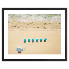 Blue Umbrellas Framed Wall Art