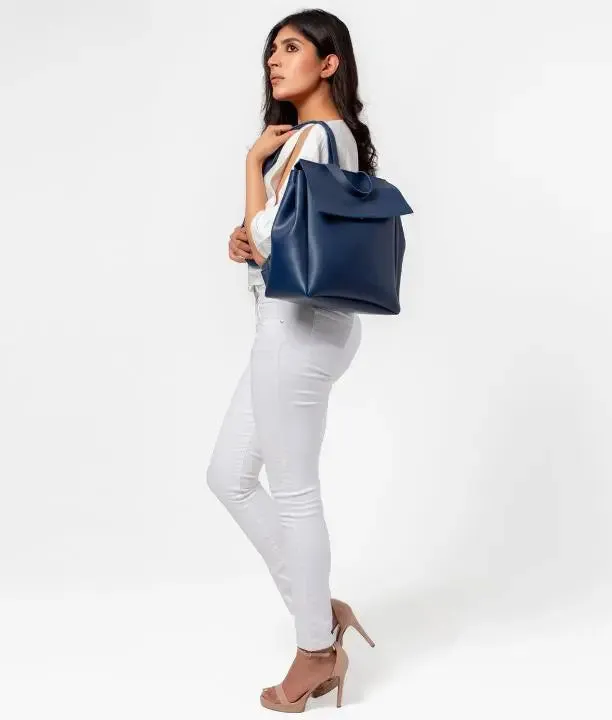 Blue Women Leather Backpacks 557