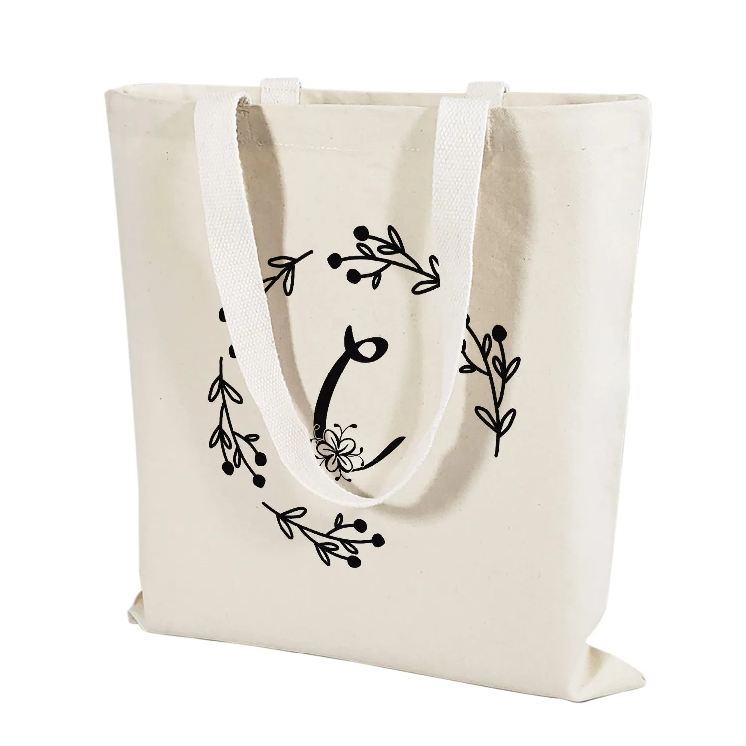 ''C'' Letter Initial Canvas Tote Bag - Initials Bags