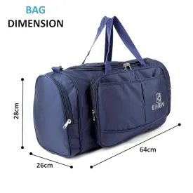 CIMONI® Premium Vegan Leather Duffle Bag Classy Design Travel Shoulder Spacious Water Resistance Travel Bag (Color - Navy Blue)