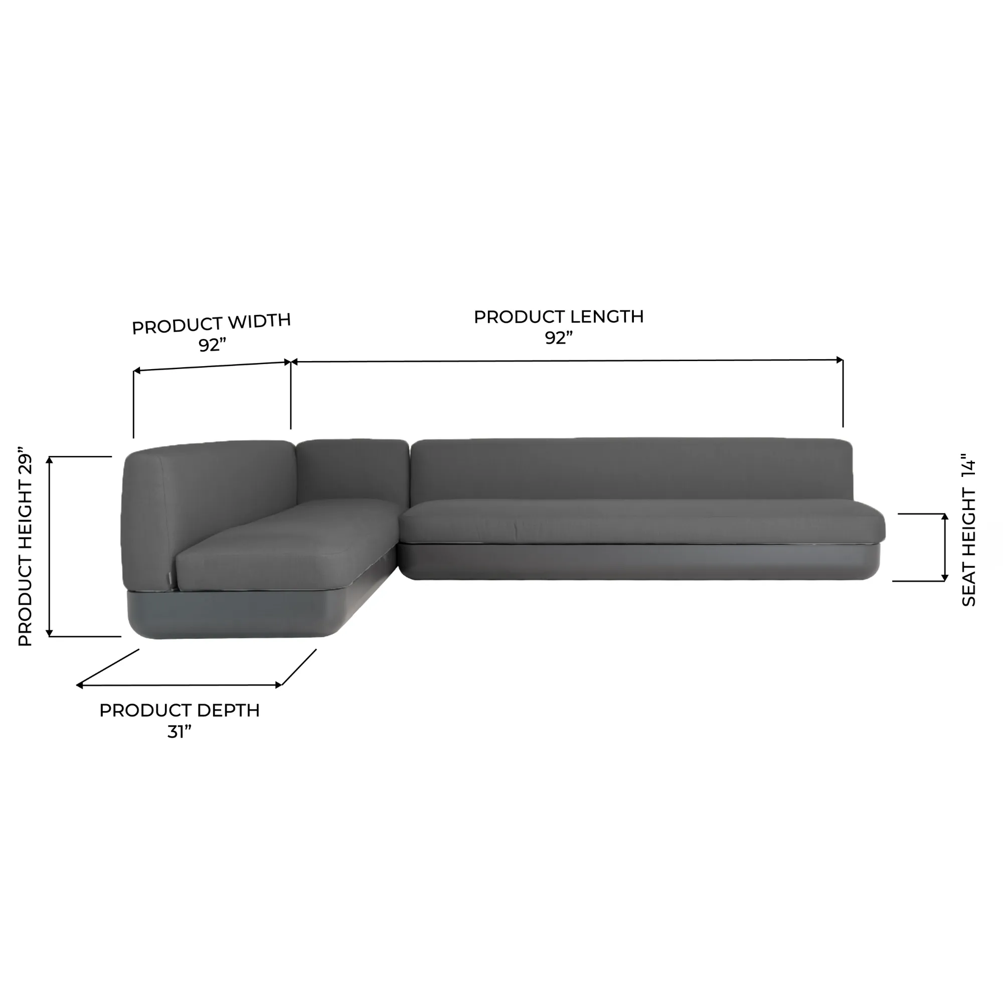 Cloud Charcoal Outdoor Sectional