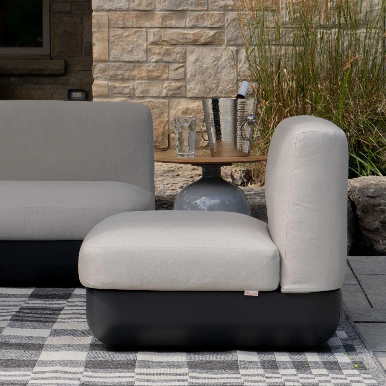 Cloud Outdoor Chalk Grey Armless Lounge Chair