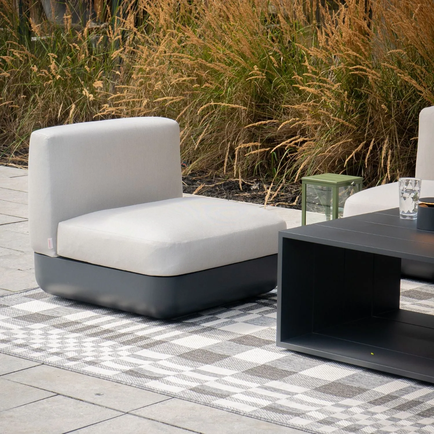 Cloud Outdoor Chalk Grey Armless Lounge Chair