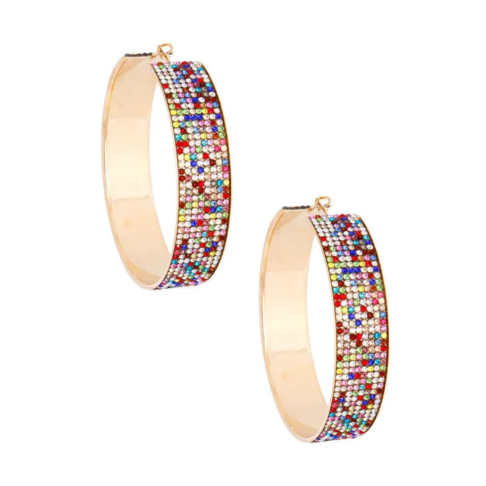 Color Wide Metal Hoops 3 Colors