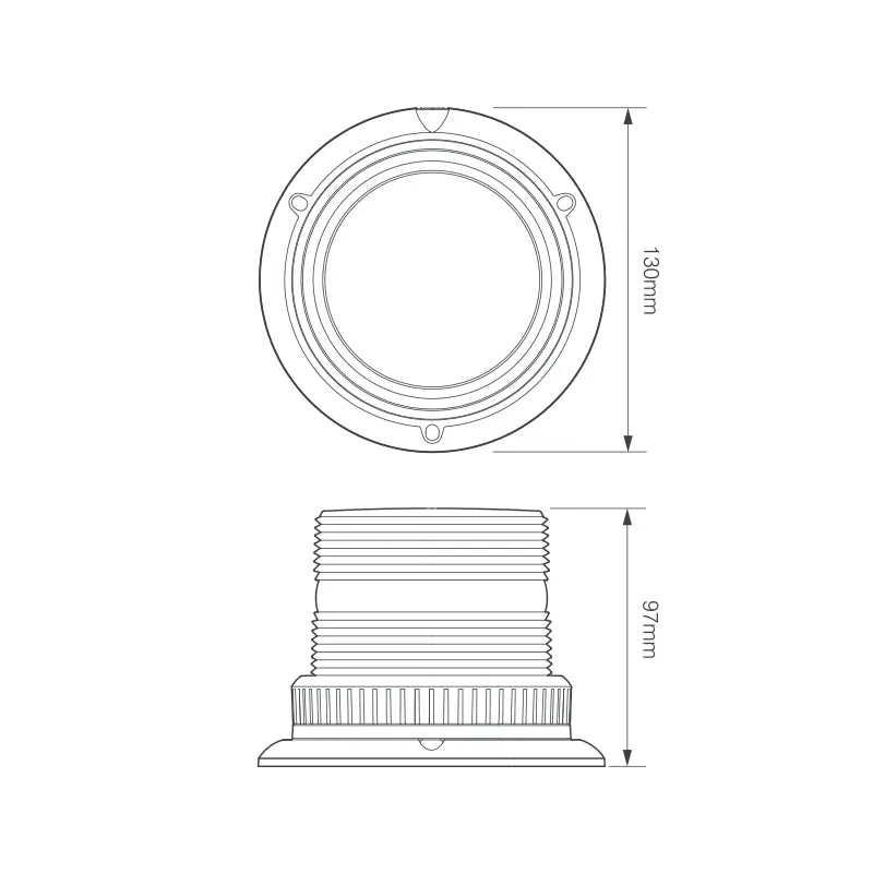 Compact Green Warning Beacon - Three-Bolt Mount