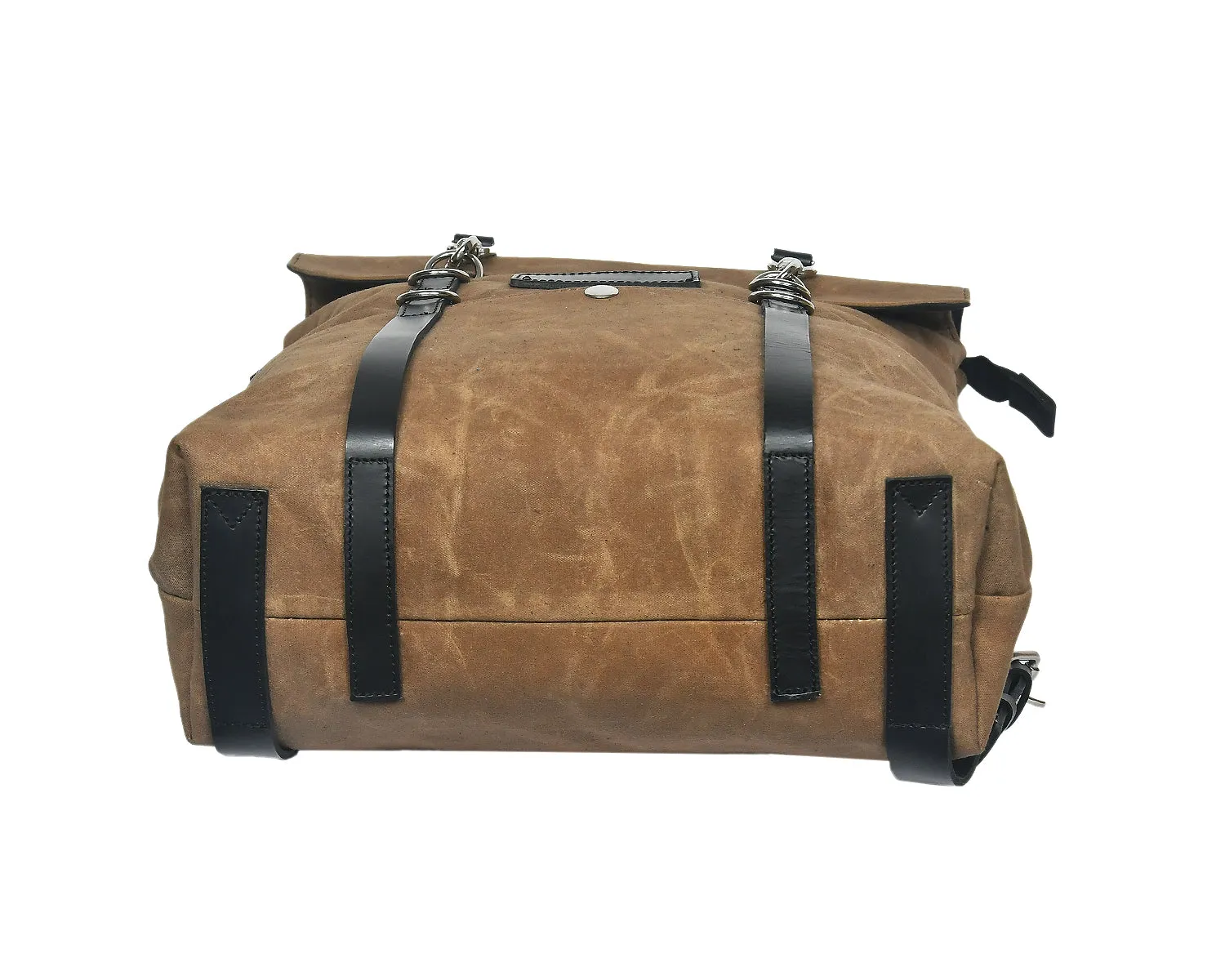 Elegant Brown Canvas and Leather Backpack. Art: BG-1140