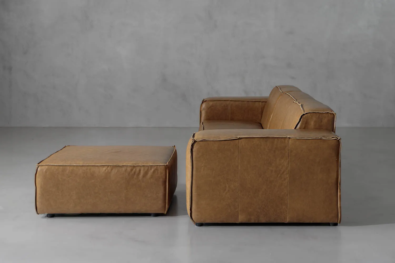 Modular Faraai Leather Square Daybed