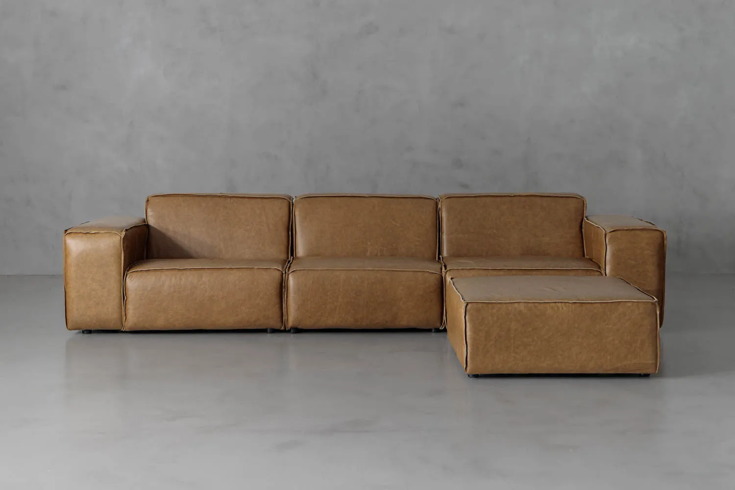 Modular Faraai Leather Square Daybed