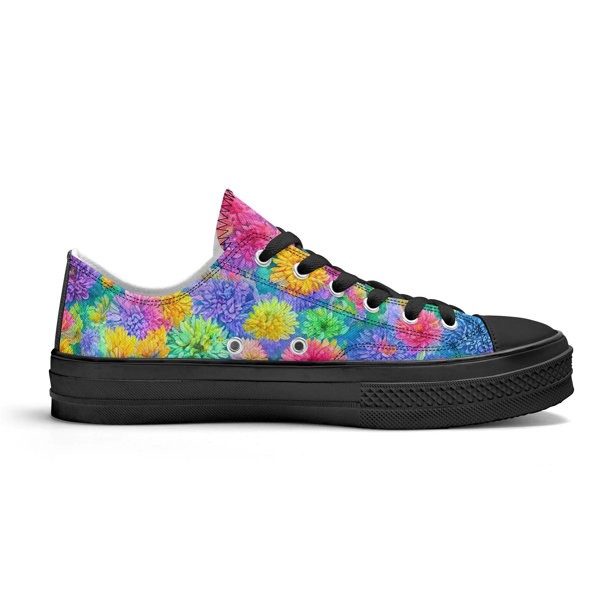 Flowers Mens Low Top Shoes, Garden Classic Canvas Converse Sneakers.