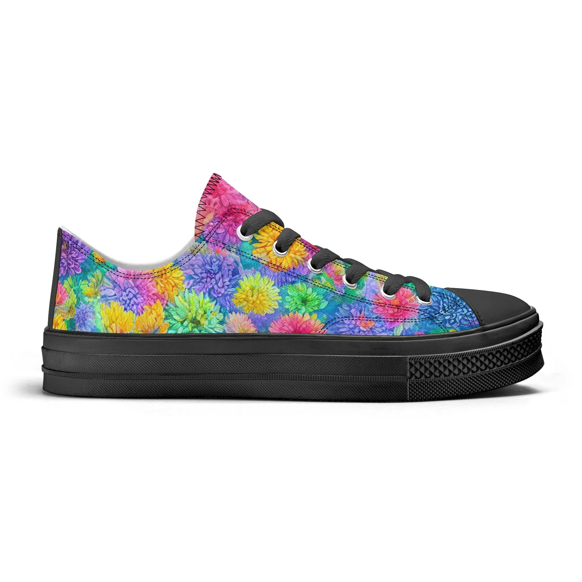 Flowers Mens Low Top Shoes, Garden Classic Canvas Converse Sneakers.