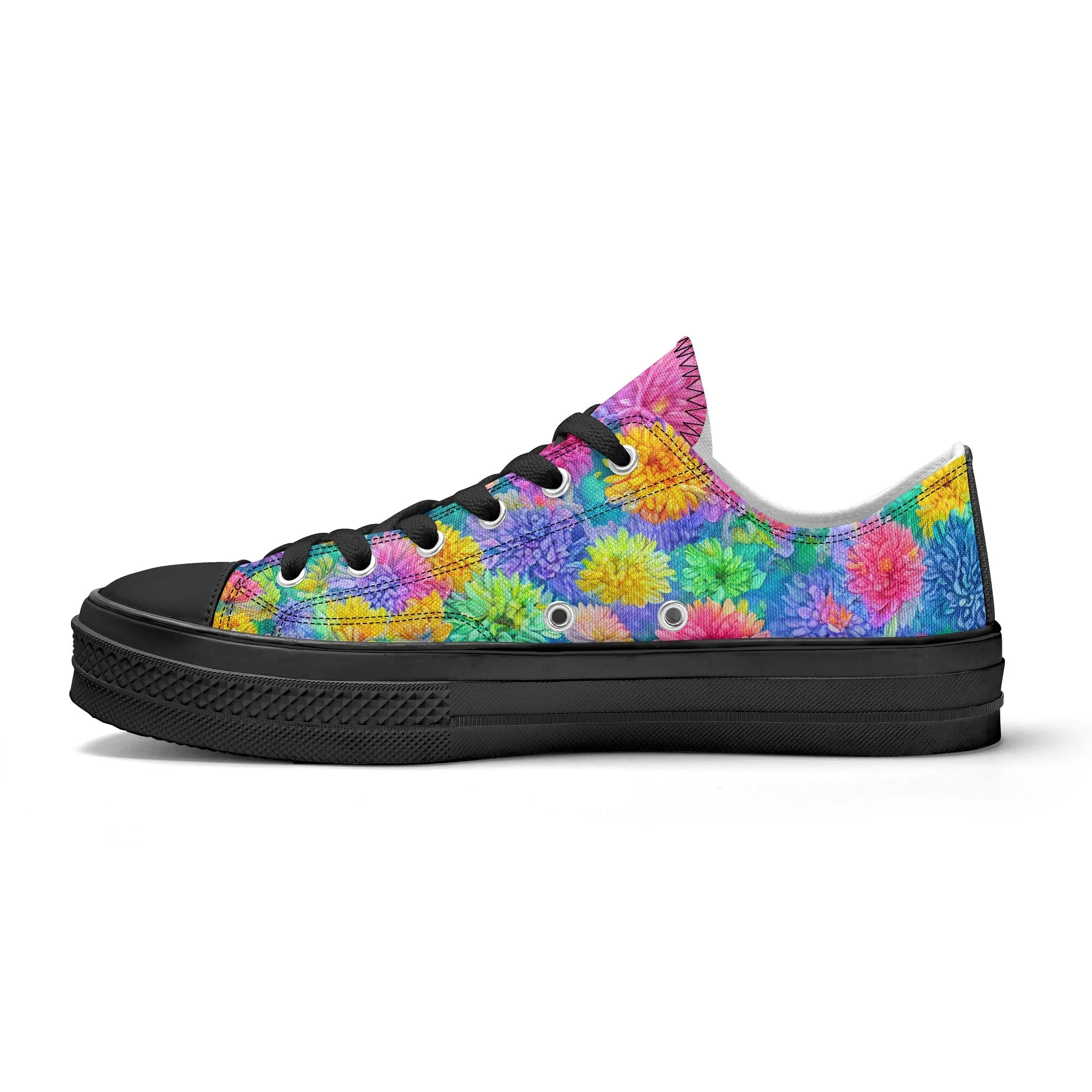 Flowers Mens Low Top Shoes, Garden Classic Canvas Converse Sneakers.