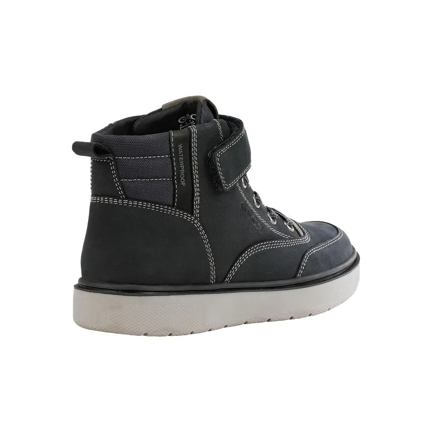 Geox Boy's (Sizes 32-35) Riddock Navy/Black Nubuck Waterproof